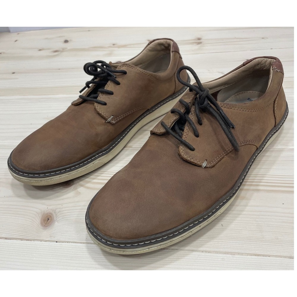 Johnston & Murphy McGuffey Oxford Mens 8.5 Brown Leather Plain Toe 25-1642